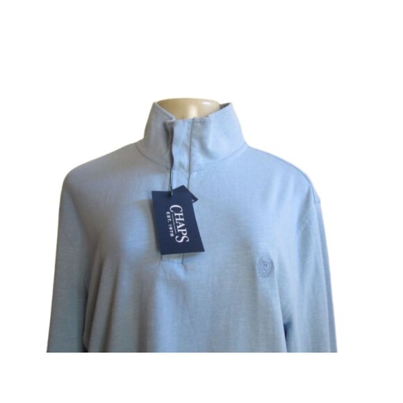 Chaps Men's Blue Long Sleeve Pullover Top Size L New With Tags - Picture 2 of 7